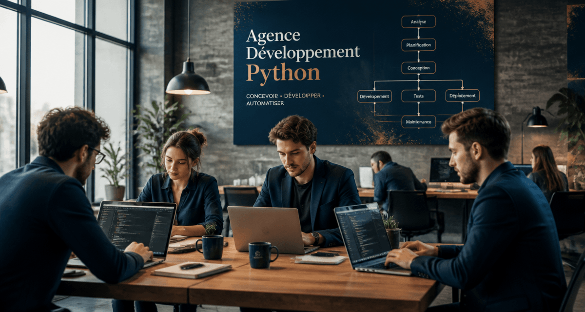 Agence développement Python équipe collaborant