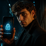 comment protéger son iPhone contre le piratage – jeune adulte tenant un iPhone sécurisé