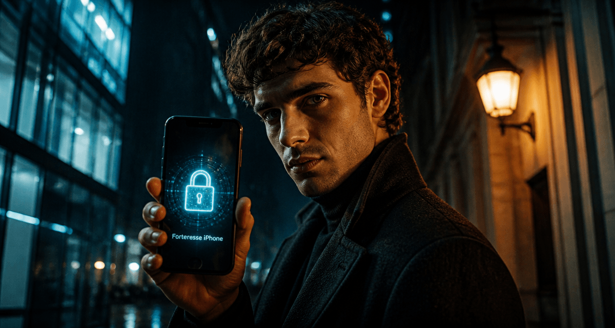comment protéger son iPhone contre le piratage – jeune adulte tenant un iPhone sécurisé