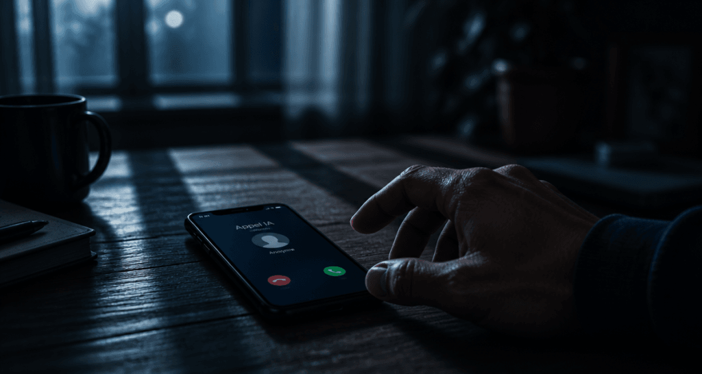 démarchage téléphonique ia appel anonyme main