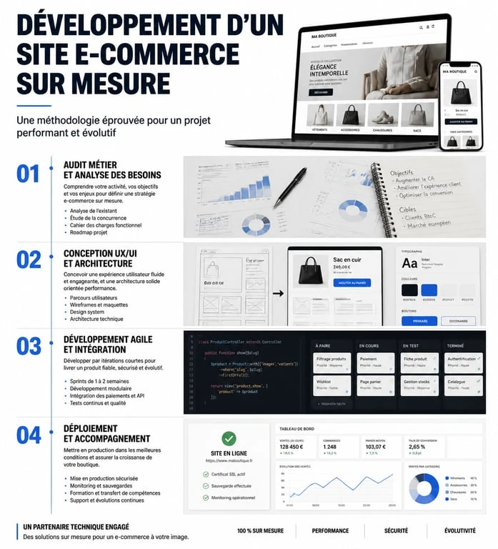 Étapes clés du développement d'un site e-commerce sur mesure