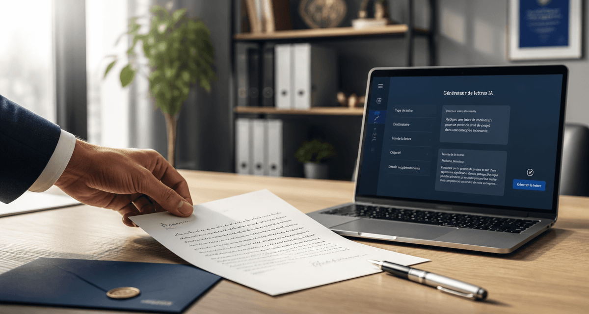 ia lettre générateur sur bureau moderne