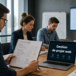 Gestion de projet web équipe en réunion