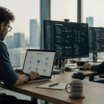 ingénieur cloud et devops au travail open space
