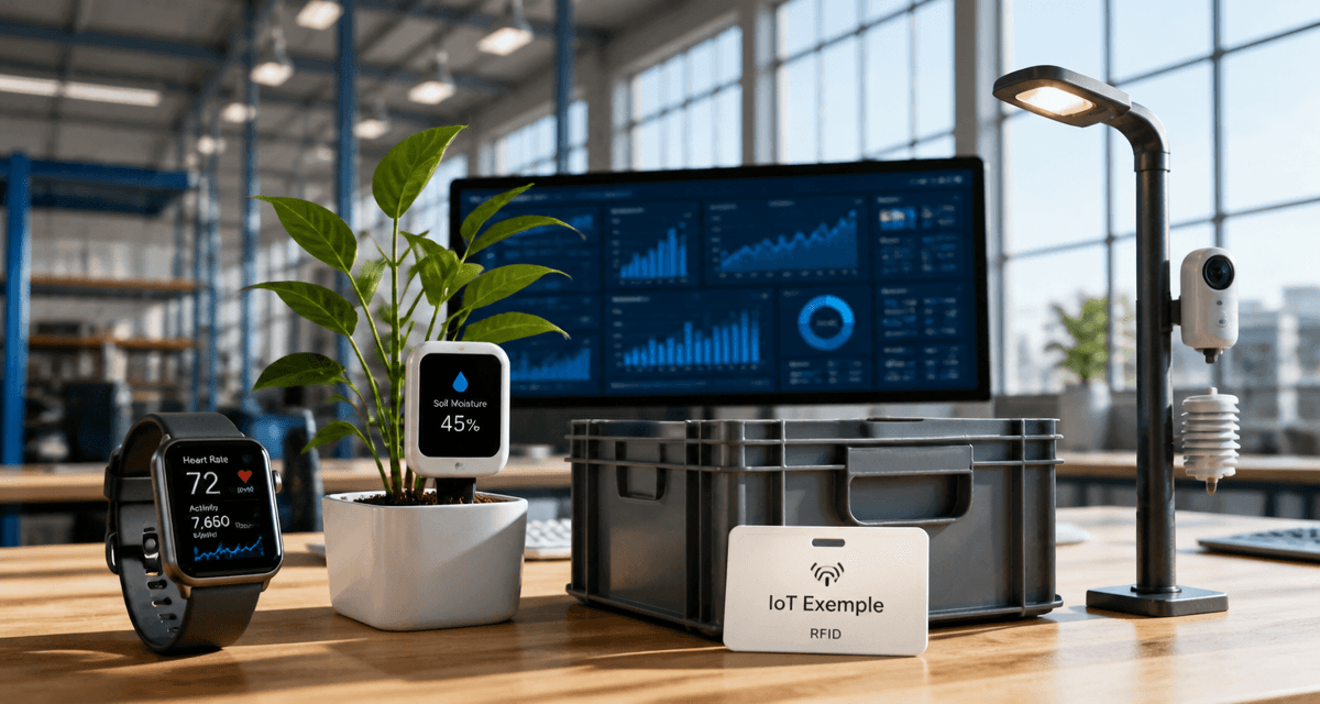 iot exemple objets connectés sur table atelier
