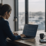 it remote work développeuse travaillant en ville