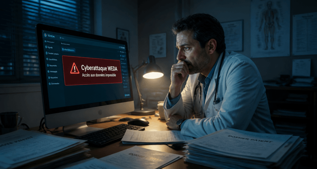 logiciel weda cyberattaque médecin anxieux