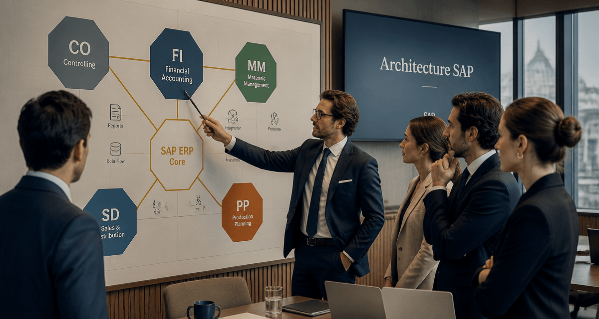 modules sap schéma mural équipe