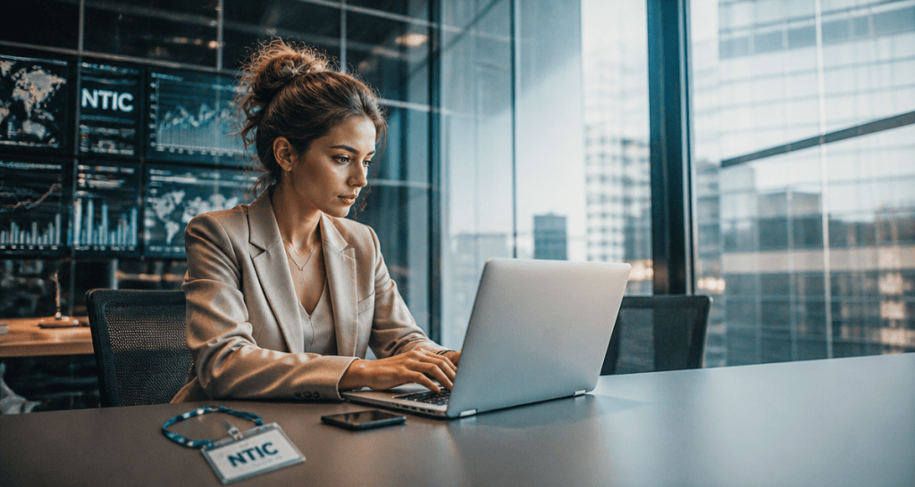 ntic def femme open space ordinateur