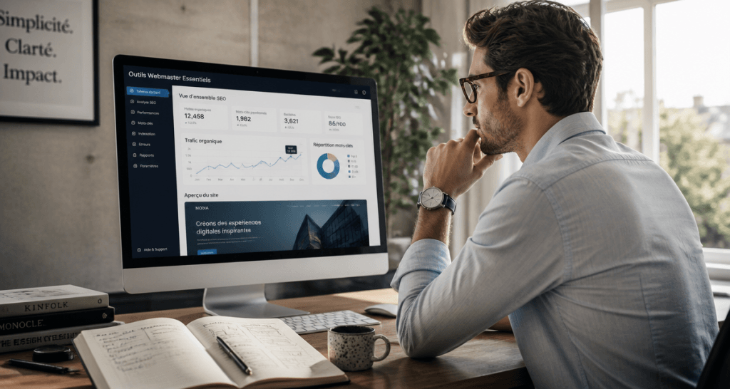 outils webmaster analyse SEO sur écran