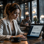 pourquoi utiliser un vpn femme café ordinateur