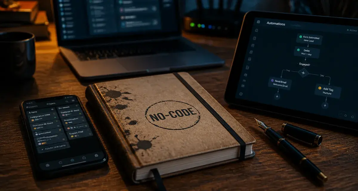 Apprendre le no code : outils numériques sans coder, interface glisser-déposer