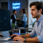 Développeurs Python concentrés en open space