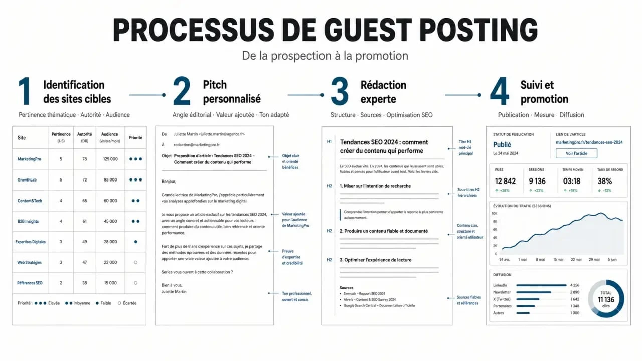 Processus de guest posting pour une stratégie SEO efficace