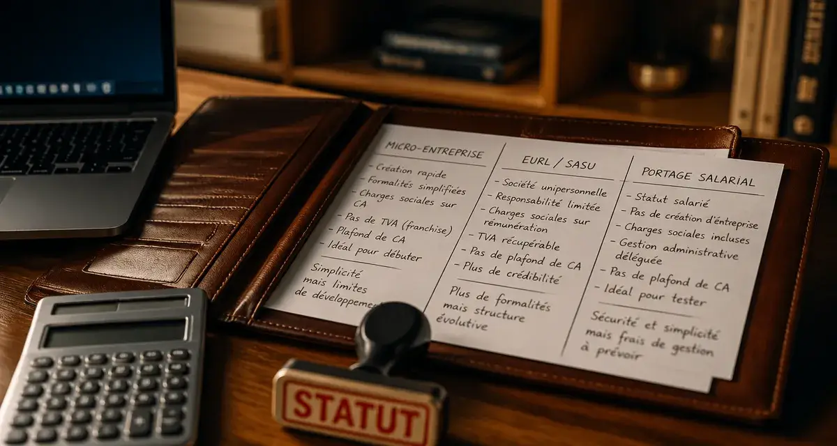 Quel statut pour un freelance : micro-entreprise, EURL/SASU, portage salarial