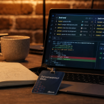 Développeur web paris : badge, carnet et code front-end back-end sur PC