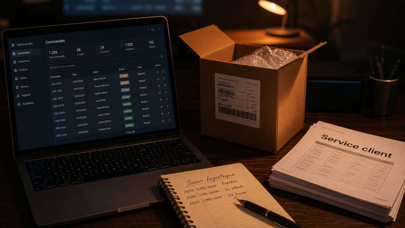Dropshipping définition : vendre sans stock, commande e-commerce et colis kraft