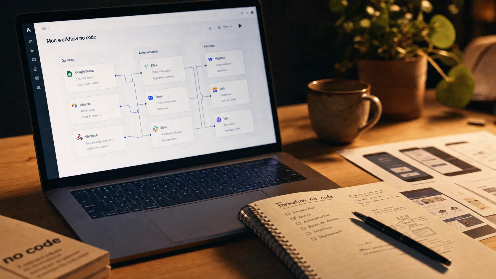 Formation no code : bootcamp et projet concret sur workflow no code