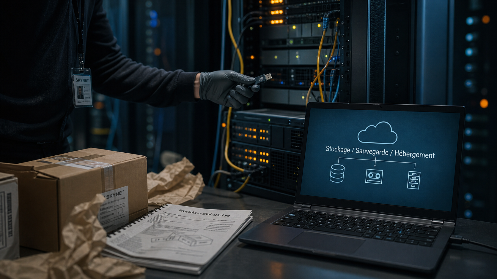 Hébergement de données : cloud, colocation ou sur site, serveur et clé USB