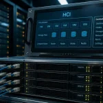 Hyperconvergence HCI : baie rack avec calcul stockage réseau et virtualisation