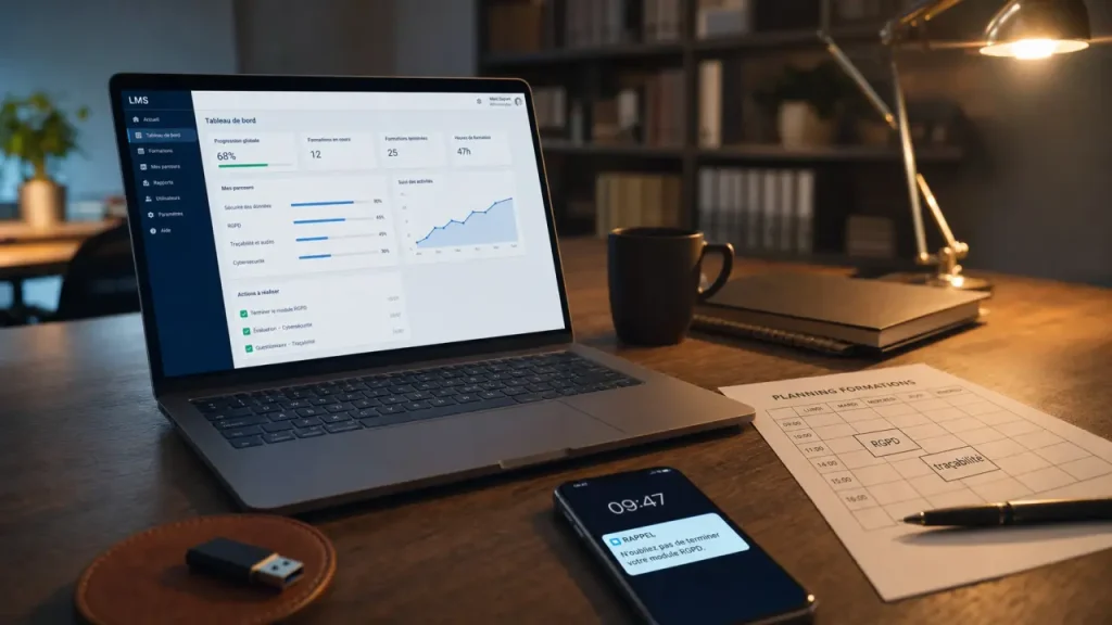 Learning management softwares : tableau de bord LMS SaaS, SCORM et reporting