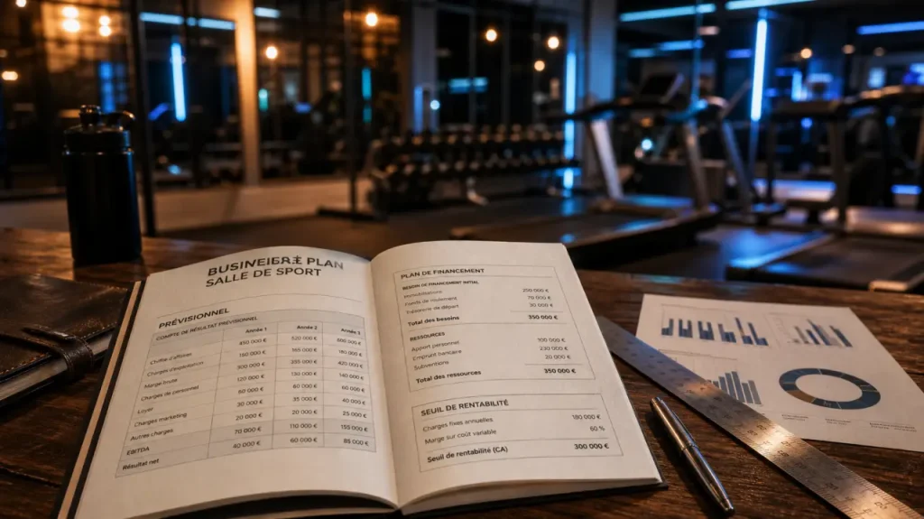 Business plan salle de sport : seuil de rentabilité, local et financement à verrouiller