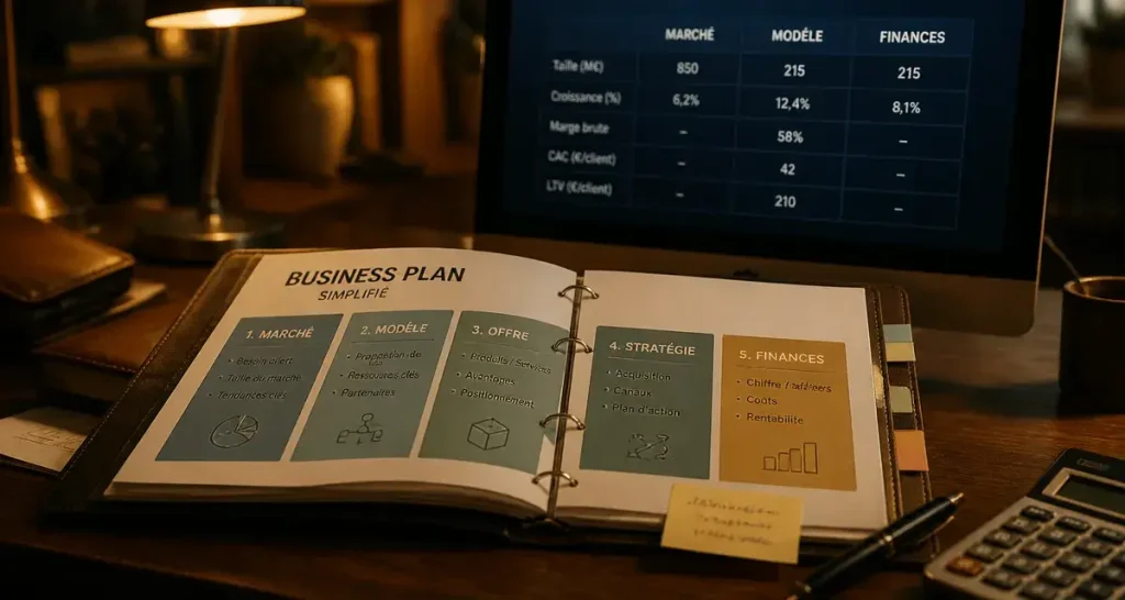 Business plan simplifié : la méthode en 5 piliers pour convaincre vos partenaires