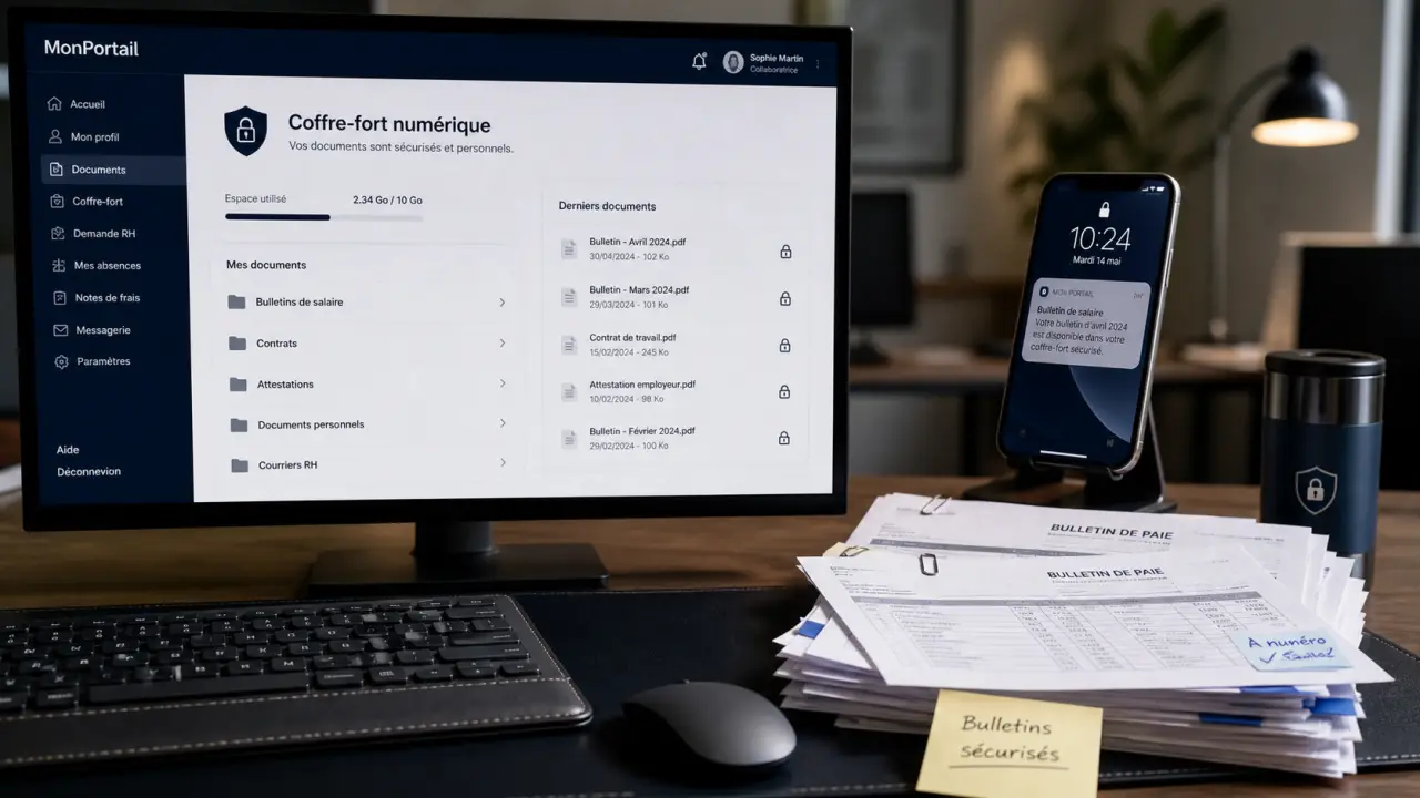 Logiciel distribution de paie : coffre-fort numérique et bulletins sécurisés