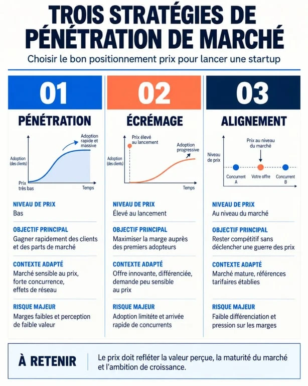 Infographie des meilleures stratégies de pénétration de marché pour une startup