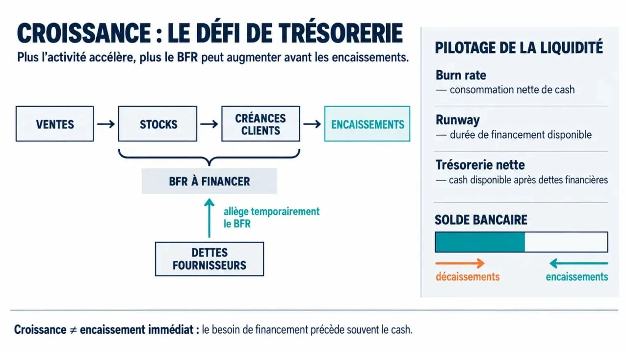 Comment optimiser la gestion de trésorerie d'une jeune startup grâce au suivi du BFR et du runway