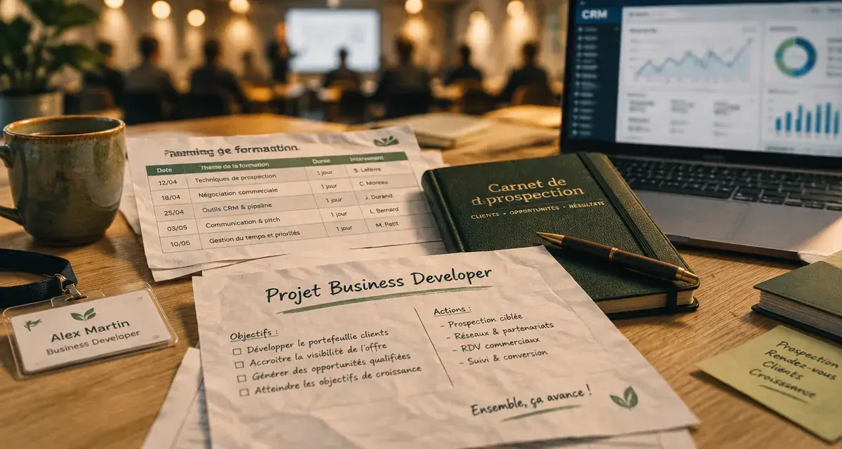 Formation business developper lyon : documents et CRM sur table