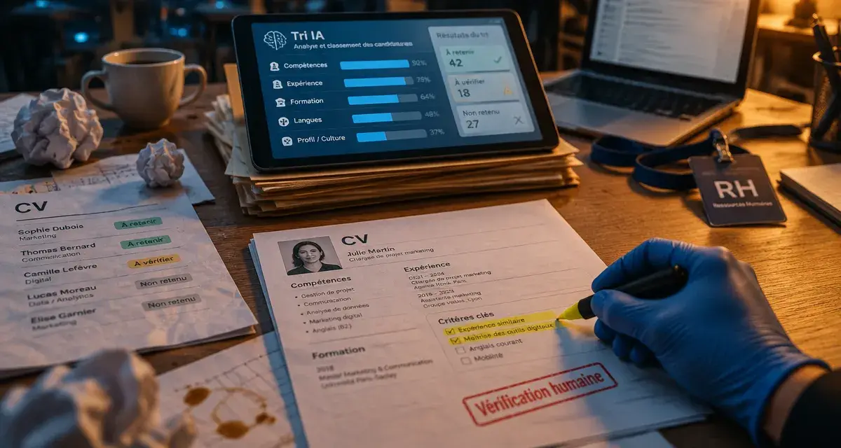Intelligence artificielle recrutement : tri IA et validation humaine